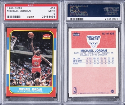1986-87 Fleer Basketball Complete Set (132) – Including Michael Jordan Rookie Card – All PSA MINT 9